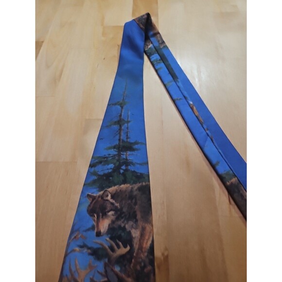 Ralph Marlin & Company 'Wolf' (Vintage 90s Howling Wolf Necktie/Tie/Neckwear) - Picture 5 of 12